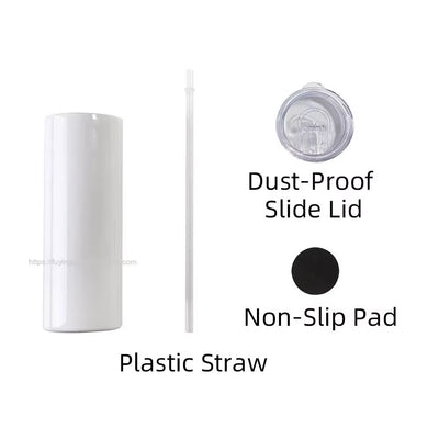 Top Sell 20Oz 40Oz Sublimation DIY Stainless Steel Cup Skinny Tumbler Blank White Slim Tumblers with Lid and Straw
