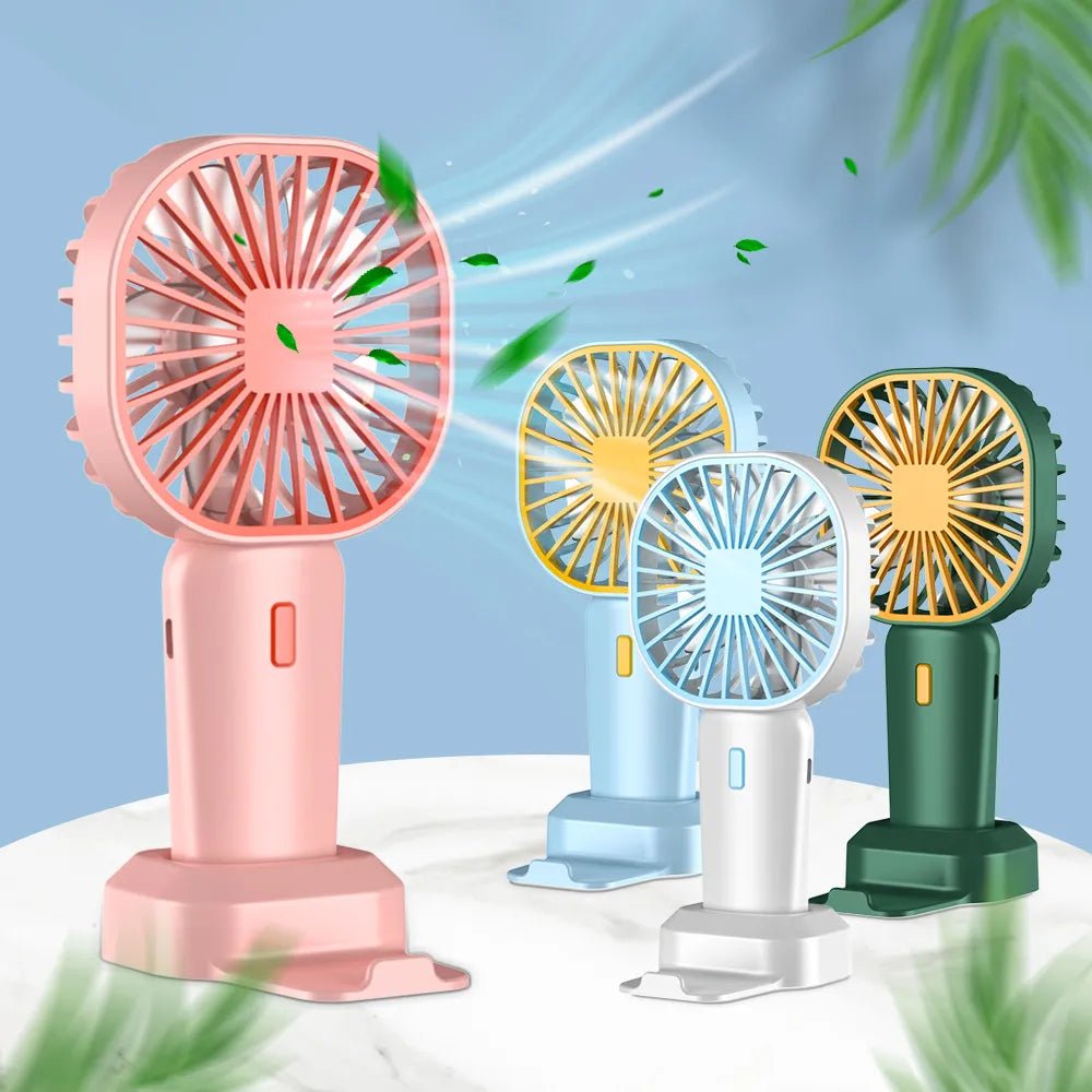 Portable Handheld Fan Rechargeable Cooling Mini USB Fan with Phone Holder for Summer Office Home Outdoor Cooler Fan Desk Fans