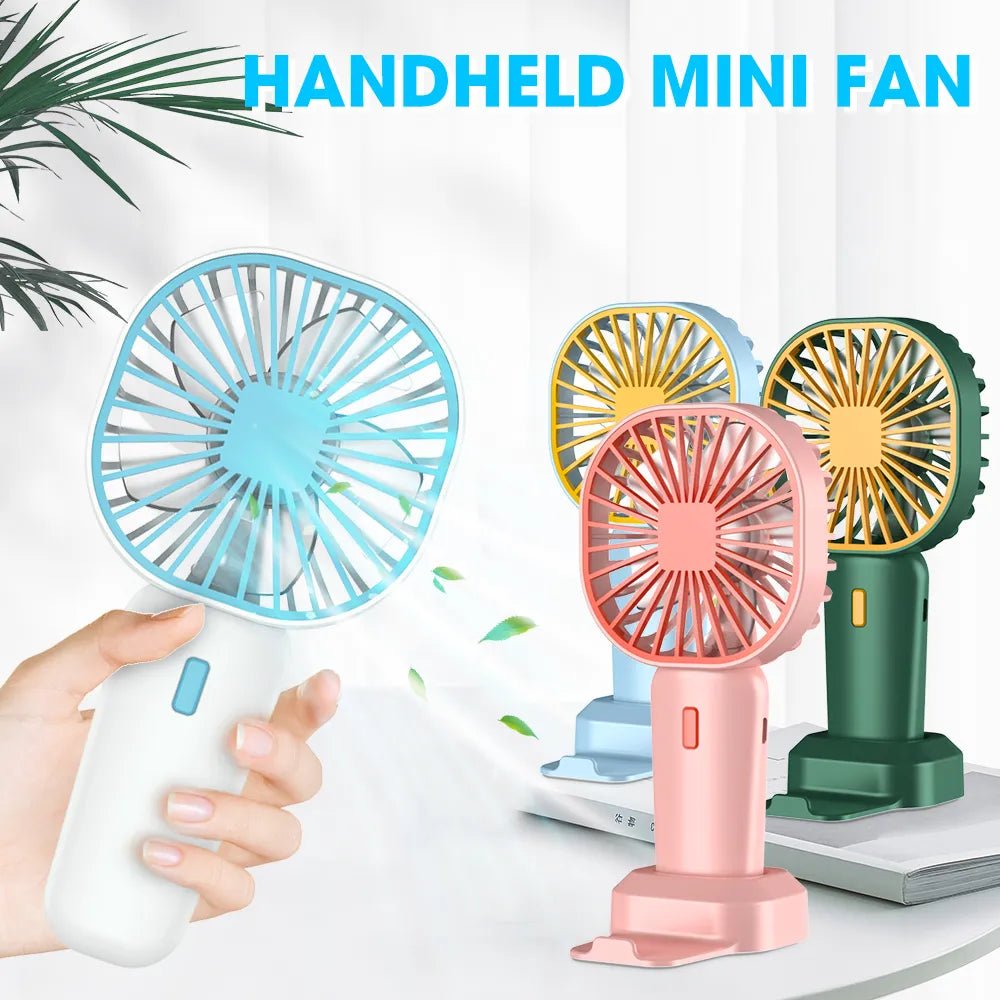 Portable Handheld Fan Rechargeable Cooling Mini USB Fan with Phone Holder for Summer Office Home Outdoor Cooler Fan Desk Fans