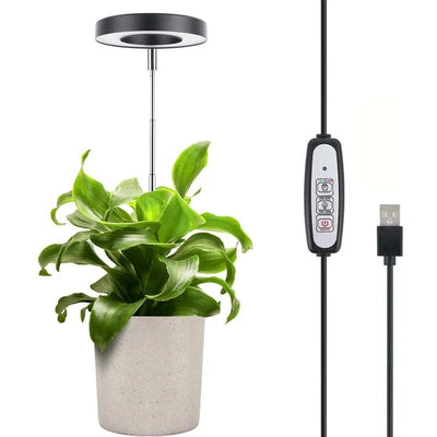 Plant Grow Light LED Growing Lamp Full Spectrum for Indoor Plants Height Adjustable Auto Timer 5V Idea for Small Plant Light