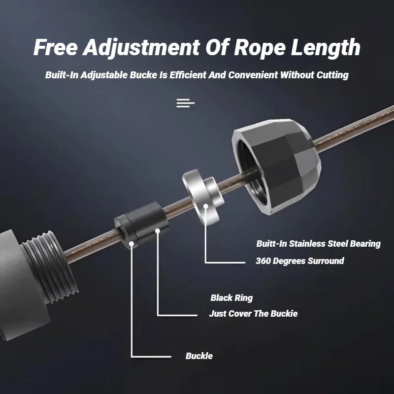 Adjustable Steel Wire Jump Rope for Fitness Training - Tangle-Free Home Exercise Equipment