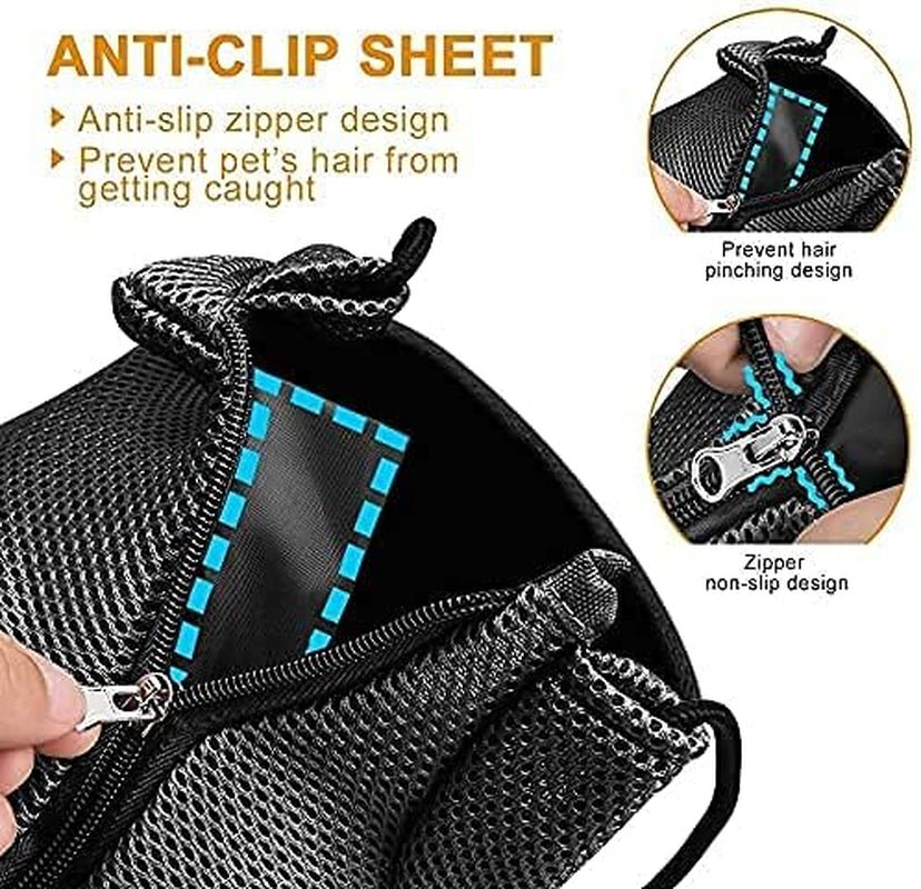 Comfortable and Stylish Dog Sling Carrier with Adjustable Padded Strap and Mesh Pocket for Outdoor Adventures (M - Up to 10 lbs, Blue-Mesh)