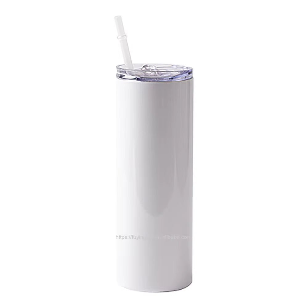 Top Sell 20Oz 40Oz Sublimation DIY Stainless Steel Cup Skinny Tumbler Blank White Slim Tumblers with Lid and Straw